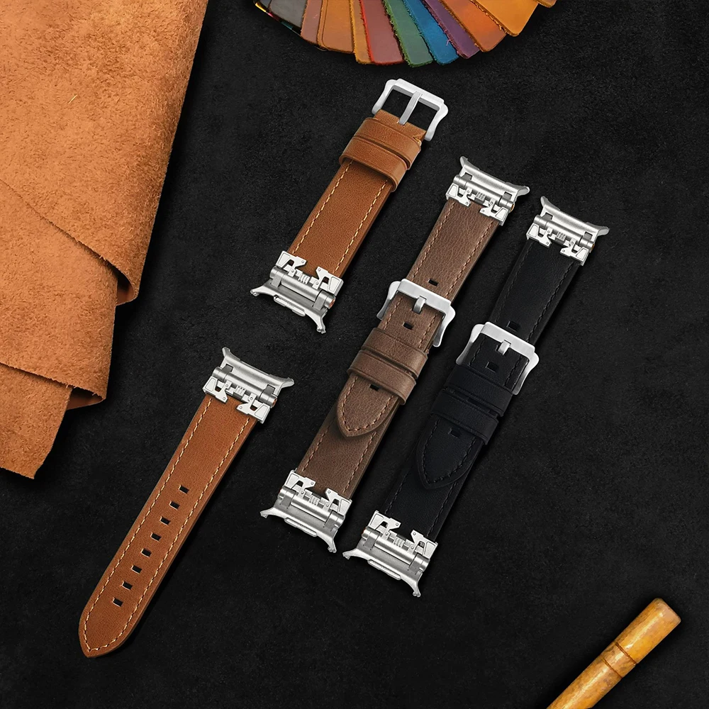

Leather No Gaps Band for Samsung Galaxy Watch Ultra 47mm Mens Strap for SAMSUNG GALAXY ULTRA 7 47MM Curved End Business Bracelet