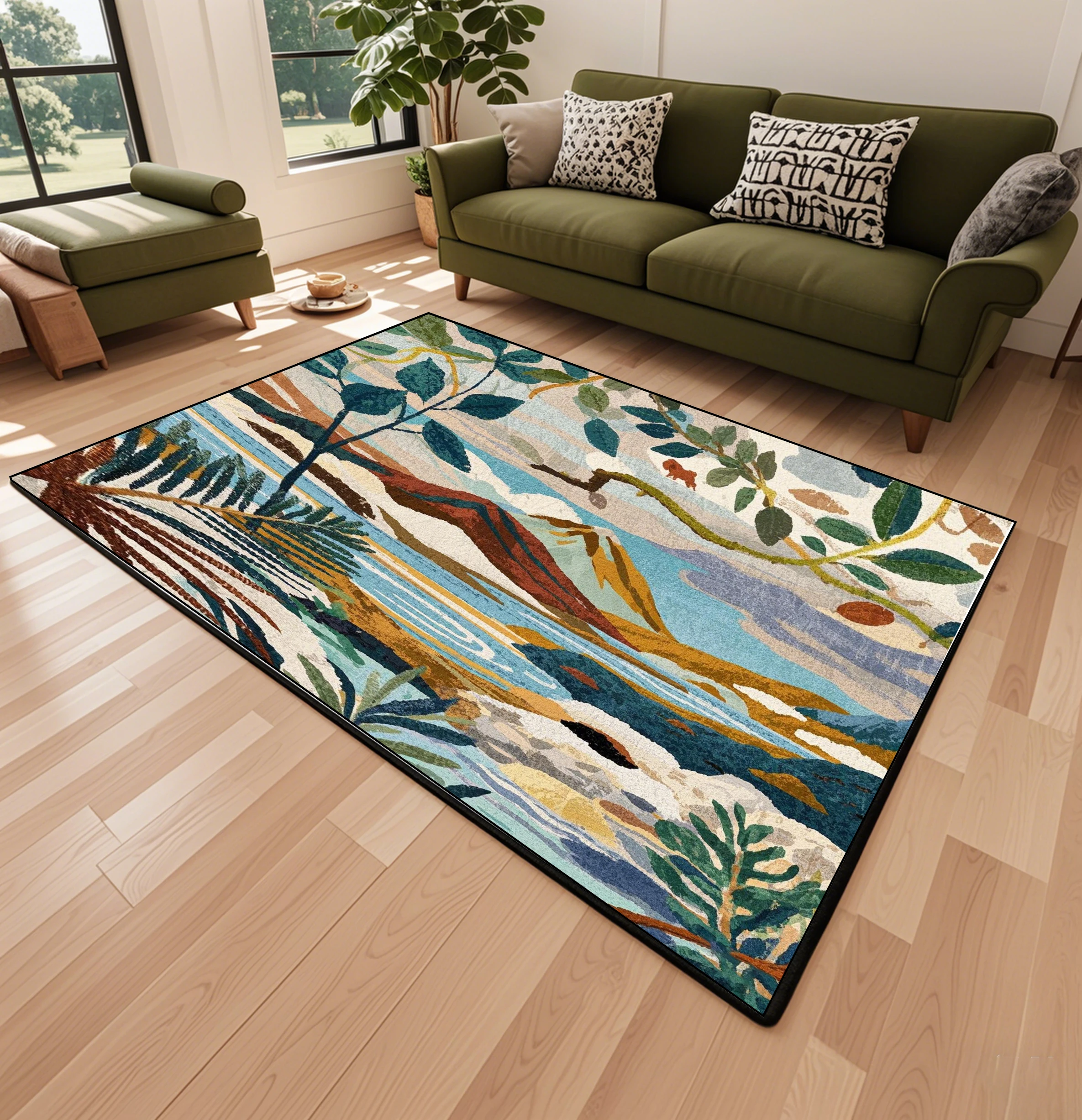 Natural Elements Style Non-slip multifunctional rug Living room Bedroom entrance rug Family kitchen Hallway décor