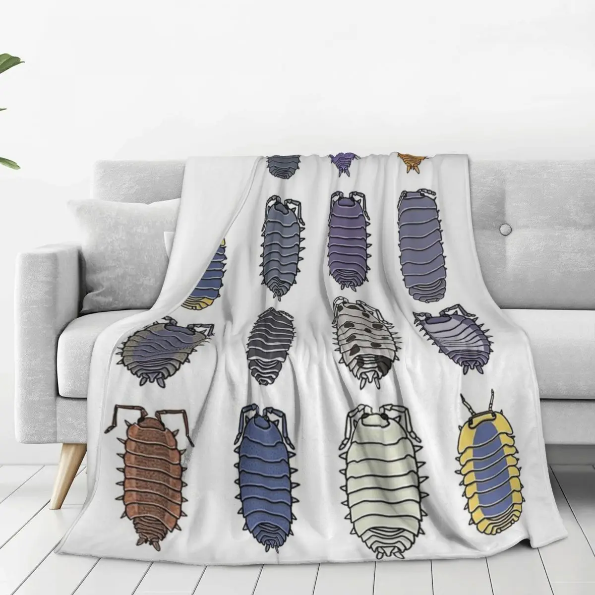 Isopods Blankets Flannel Super Soft Sofa Throw Blankets For Home Bedroom Travel Throws Bedspread Quilt