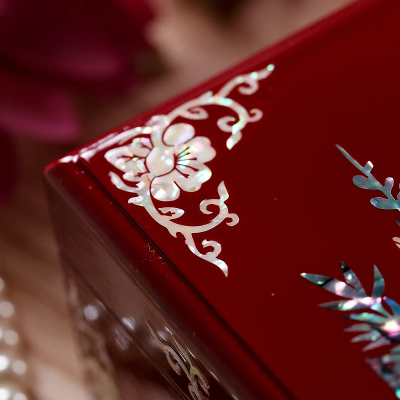 Portagioie vintage per braccialetti, organizer per collane con con conchiglia laccata, elegante custodia per regali, porta ricordi di matrimonio classico