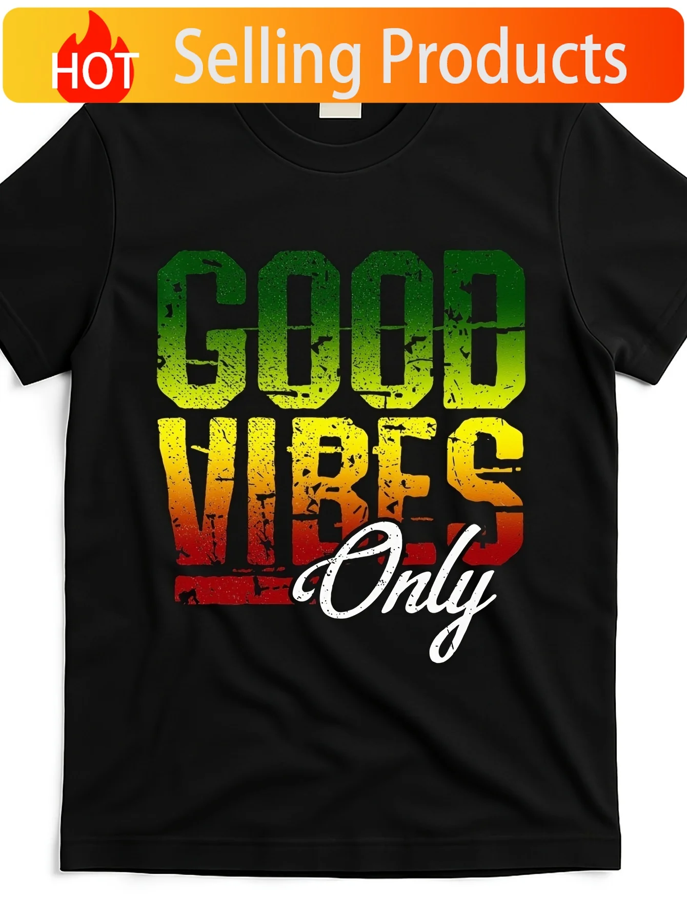 Reggae-Good-Vibes-Solely-Jamaica-One-Love-Rasta-T-Shirt Same Style for Men And Women 2025 Summer Short-Sleeved Printed T-Shirt P