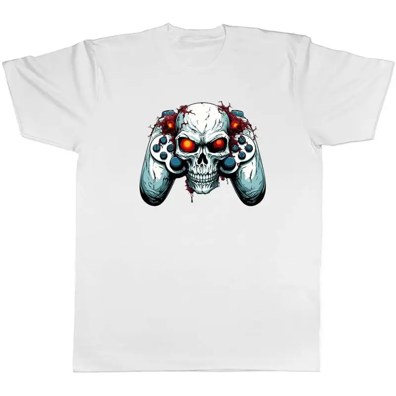تي شيرت رجالي من Skull Video Gaming Gamer Gothic Games Controller Tee Gift