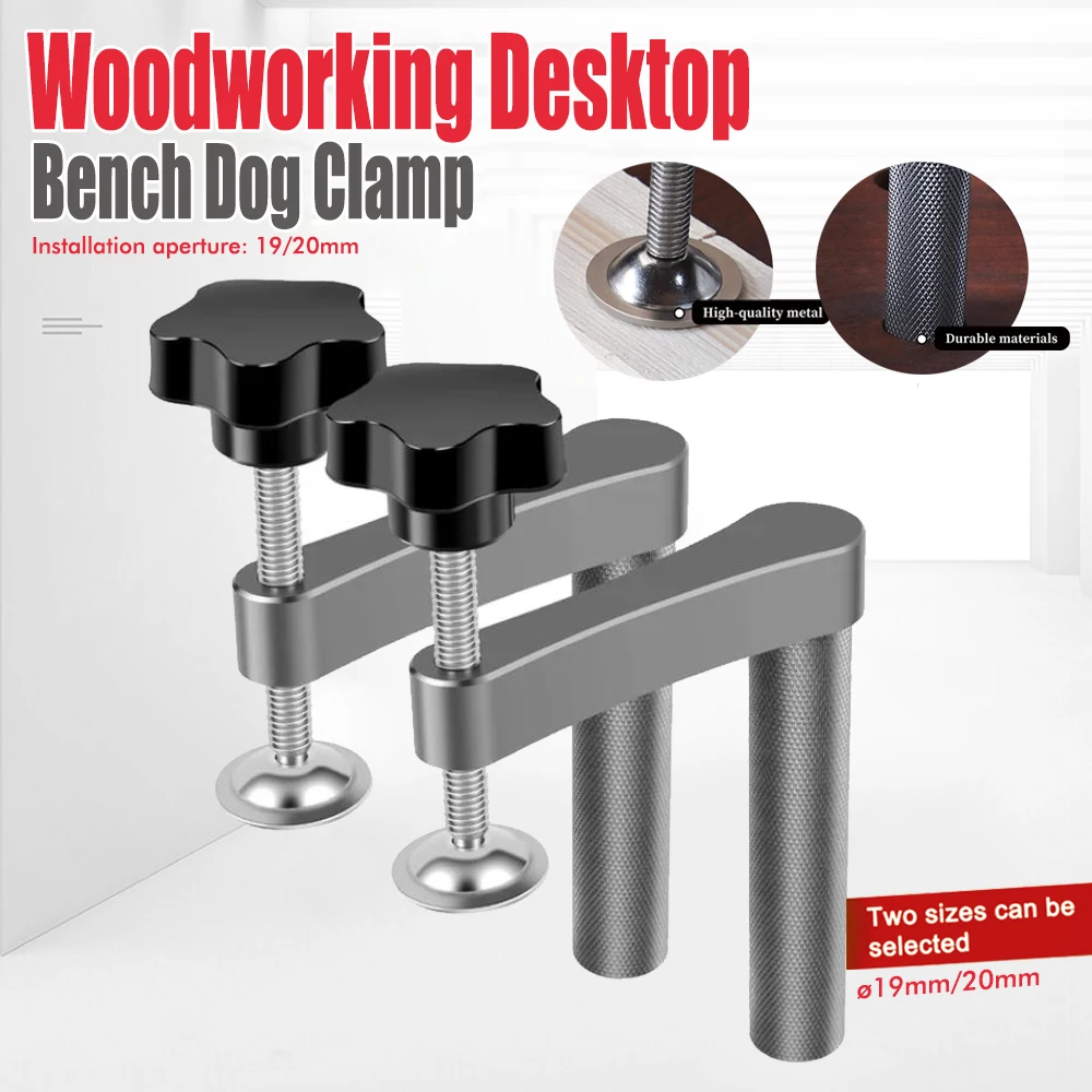 Hold Down Clamps 19mm Bench Dog Clamp Manual Adjustable Fast Fixed Clip Woodworking Tools Aluminum Alloy