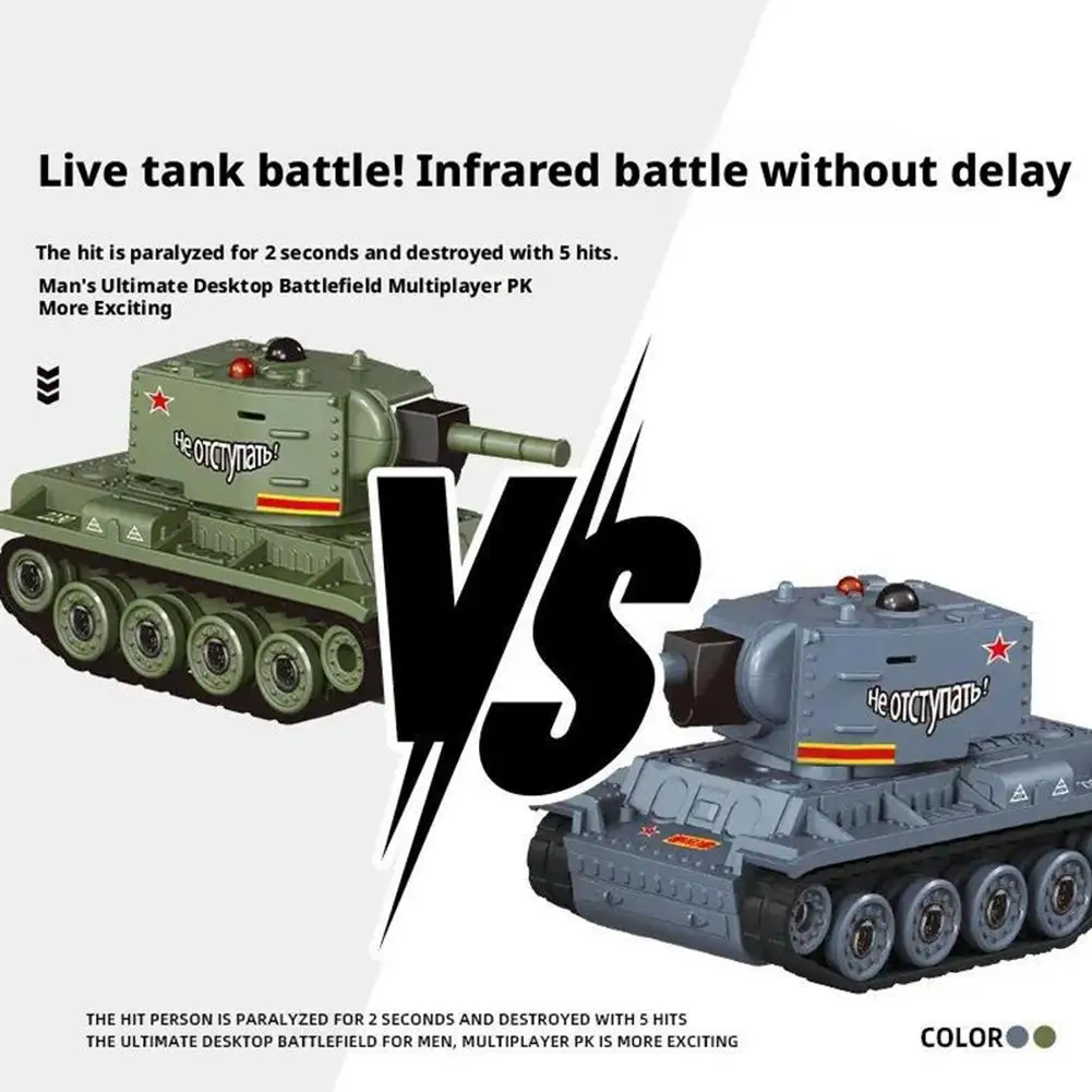Mini tanques de batalla RC a escala, sistema de combate infrarrojo seguro con rotación, juguetes militares interactivos para padres e hijos para niños