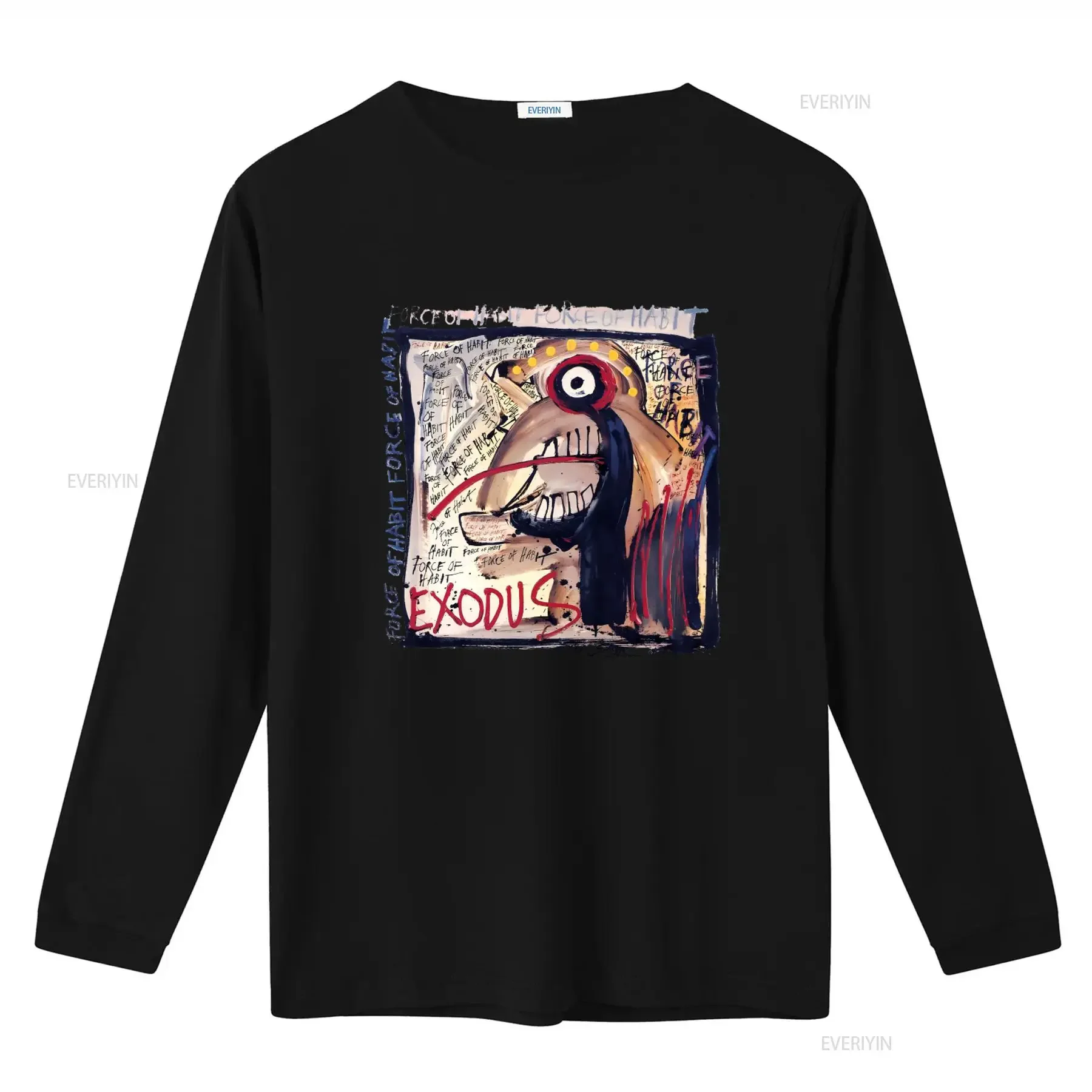 EXODUS T Shirt Force of Habit Art Print Bold Design Hot New Fashion vintage Washed Top For Everyday Wear streetwear graphic