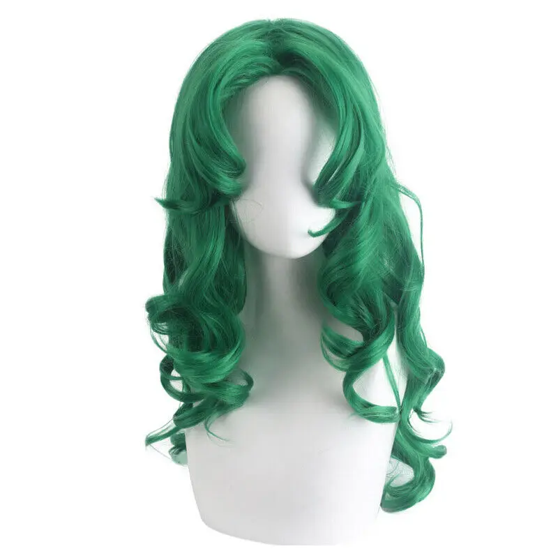 

Sailor Neptune Green Curly Cosplay Wigs 60cm Women Long Wavy Synthetic Hair