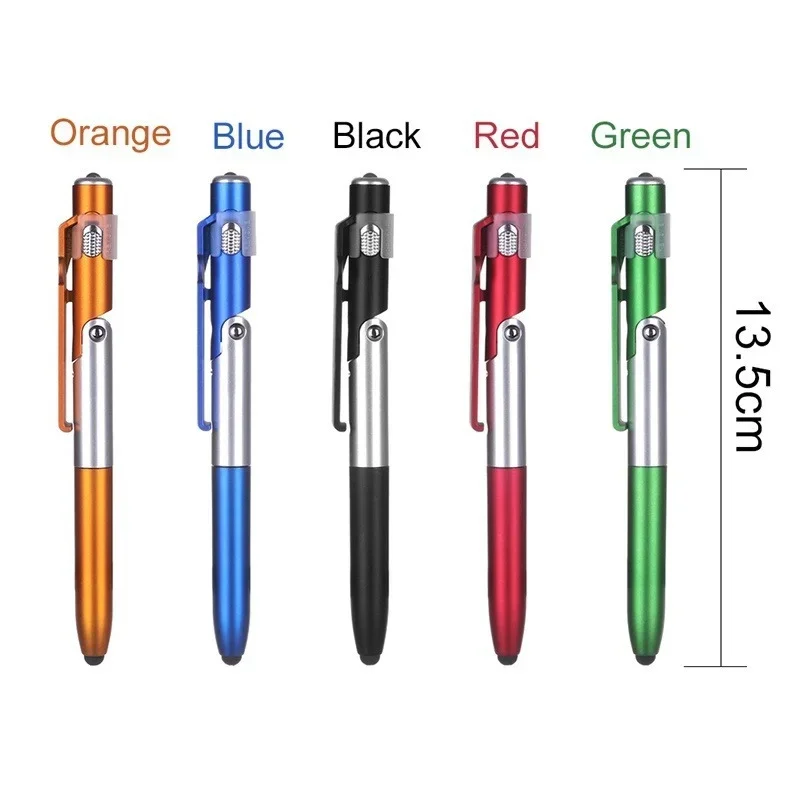 4 In 1 Metal Stylus Multi-Function Capacitive Pen / with LED Flashlight+ Phone Holder+ Capacitive Stylus+Ballpoint Pens