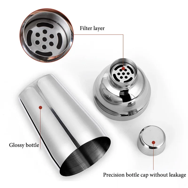 6/7/10pcs Stainless Steel Cocktail Shaker Bartending Tools Bartender Kit Martini Sharker Drink Mixer Set With Storage Bag