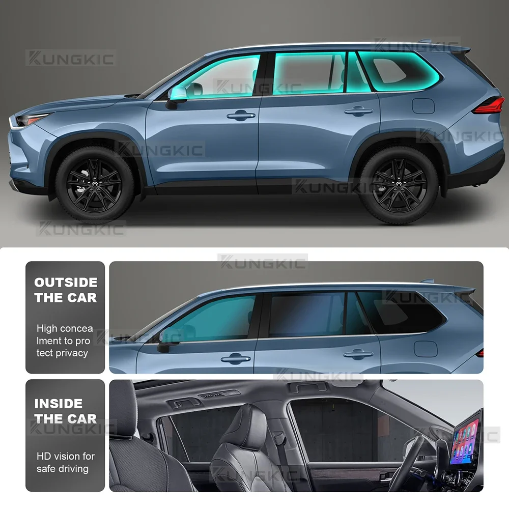 

Предварительно вырезанная тонировочная пленка для окон автомобиля для Toyota Highlander 2024 2025, авто наклейка, керамическая солнцезащитная пленка для тонировки окон автомобиля