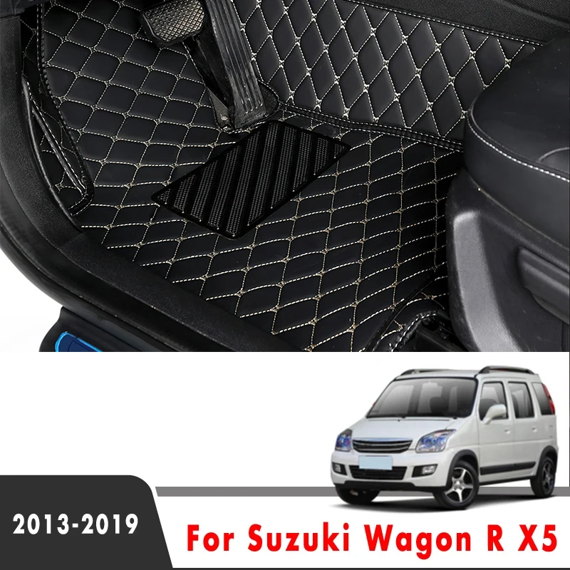 Car Floor Mats For Suzuki Wagon R X5 2019 2018 2017 2016 2015 2014 2013 Leather Custom Auto Foot Pads Automobile Carpets Cover