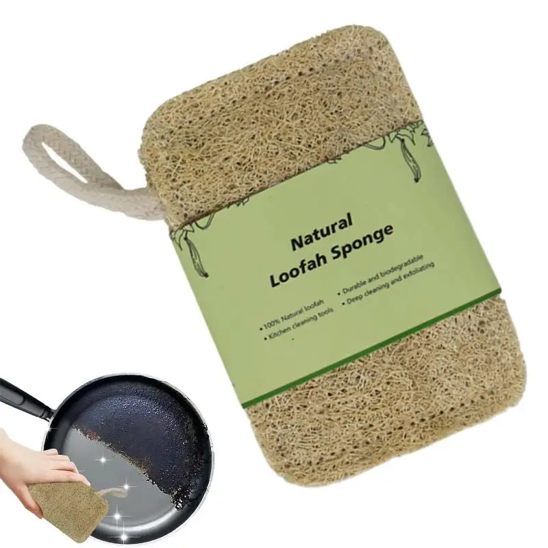 Loofah Dish Sponge Scouring Pad Luffa Dish Towel Washing Cloth Sponge Loofah Scrub Pad Dish Pot Oil Stain Removing Scrubber