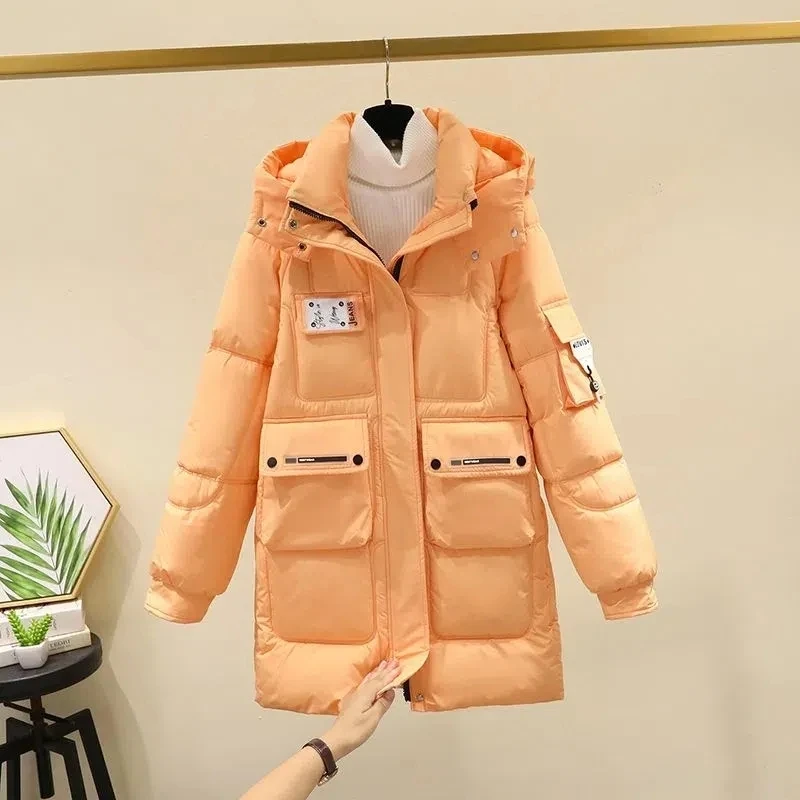 

2023New Winter Parkas Jacket Women's Korean Loose Down Cotton Coat Female Hooded Thicken Warm Padded Casual Overcoat Ladies Tops