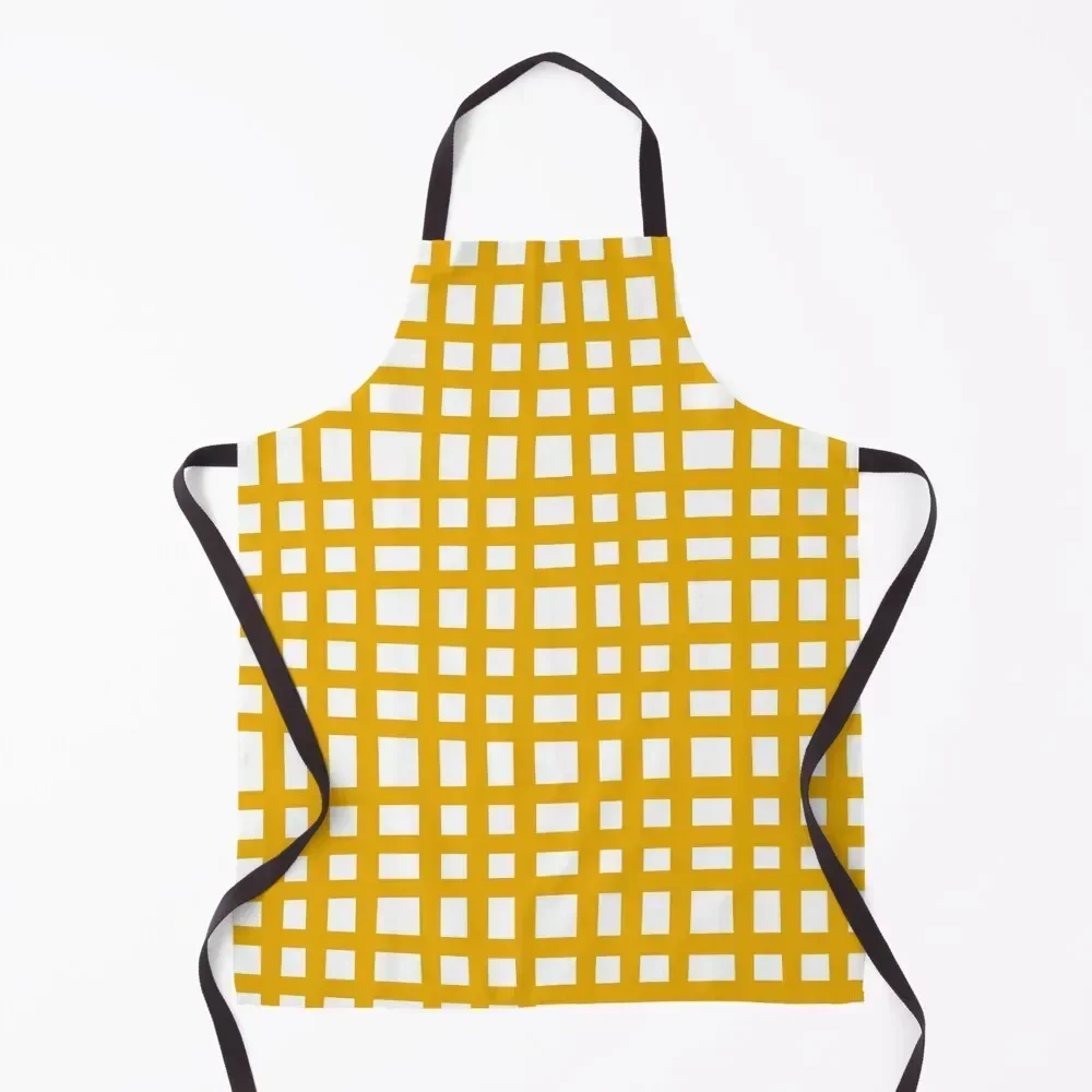 

Modern Plaid Pattern in Yellow Apron for kitchen useful Kitchen Things cook wear Kitchen accessories Apron