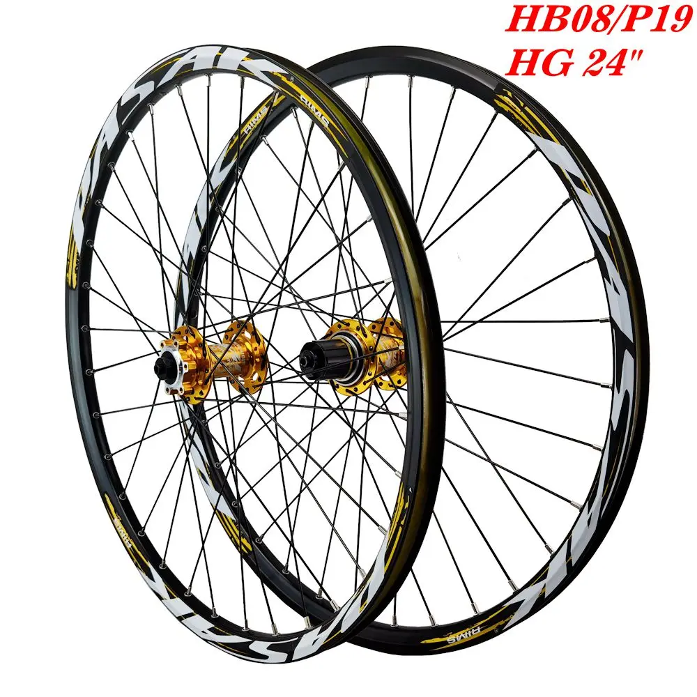 mountain bike wheelset 24 inches 520mm MTB Aluminum alloy Disc Brake front 2 rear Bearings 7-12speed QR teenagers Bicycle Wheel