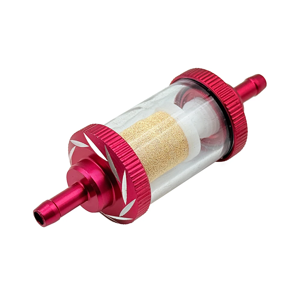Geändert Universal 6mm Inline Kraftstoff Filter Aluminium Legierung Sheel Kupfer Kern Für Motorrad Roller ATV Dirt Pit Bike Motocross