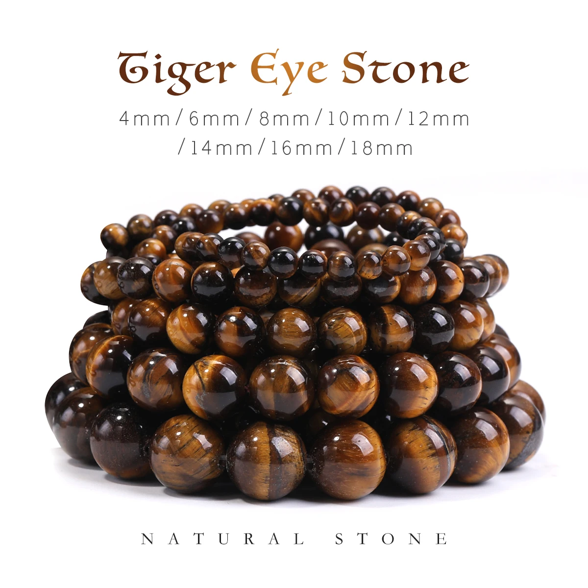 A+ Natural Stone Tiger Eye Beads 4/6/8/10/12/14/16/18mm Buddha Beaded Yoga jewelry Diy Marking Leisure Cuentas de piedra