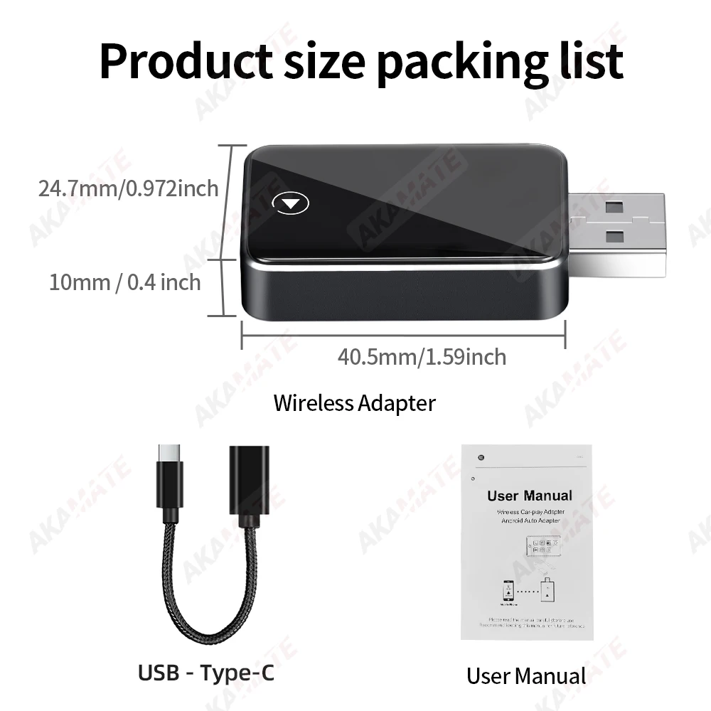 2IN1 سلكي صغير إلى CarPlay لاسلكي Android Auto Dongle محول ذكي عالمي لفولكس واجن فولفو تويوتا نيسان بنز أودي #6