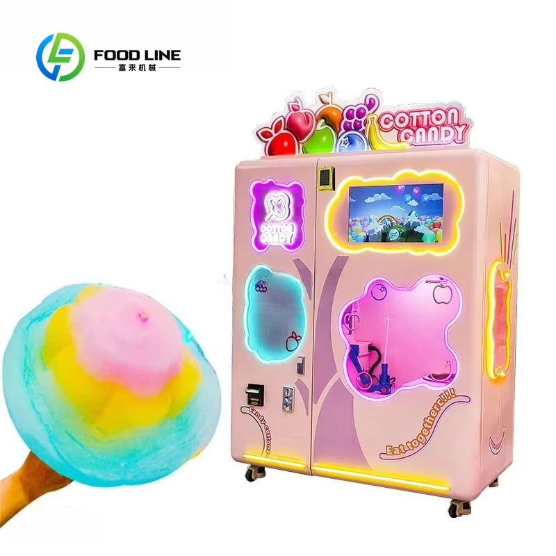

Customized Full Automatic Cotton Candy Vending Machine Technology Factory Direct Selling Candy Floss Maker Mall Self Service