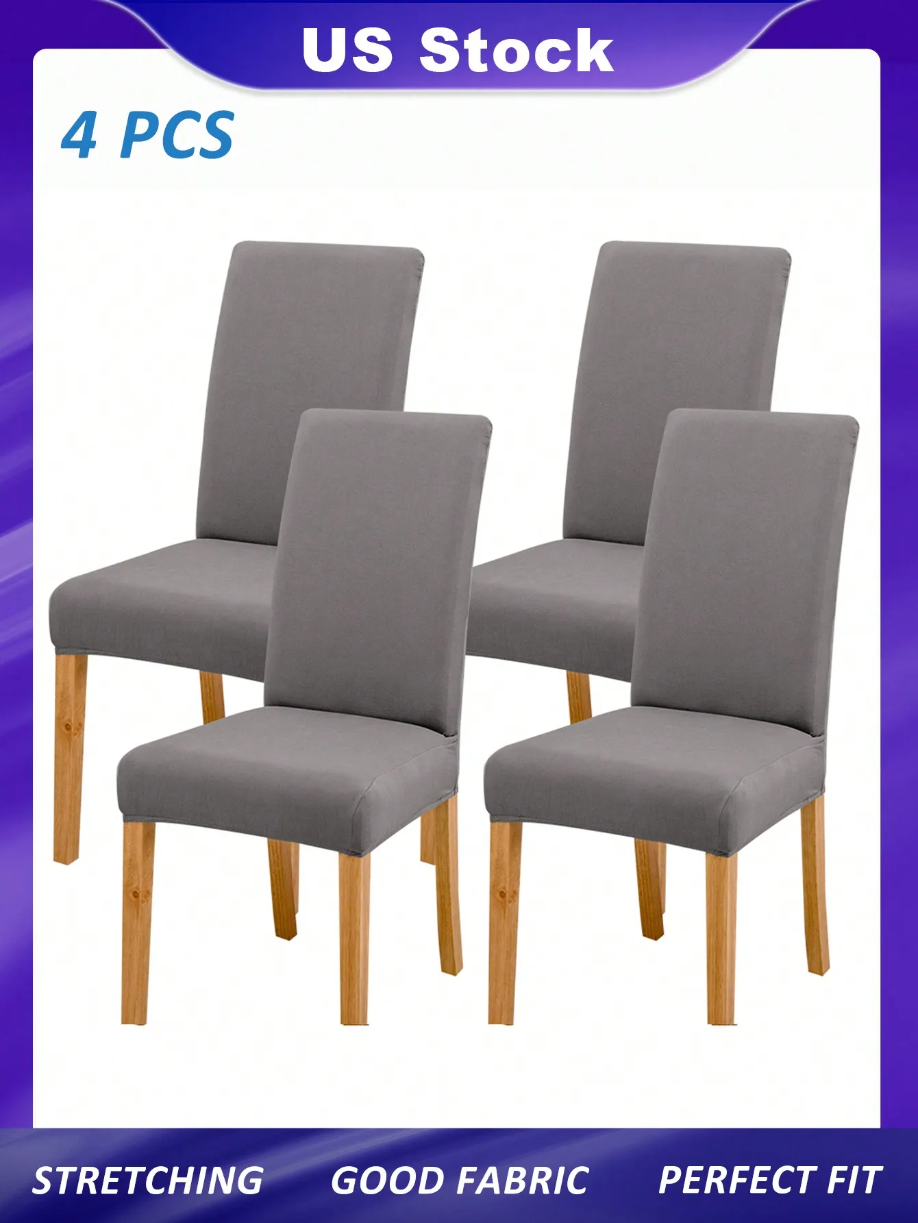 4 قطع من أغطية كراسي الطعام المطاطية، أغطية مقاعد الكرسي، أغطية كراسي قابلة للإزالة وقابلة للغسل لغرفة الطعام #1