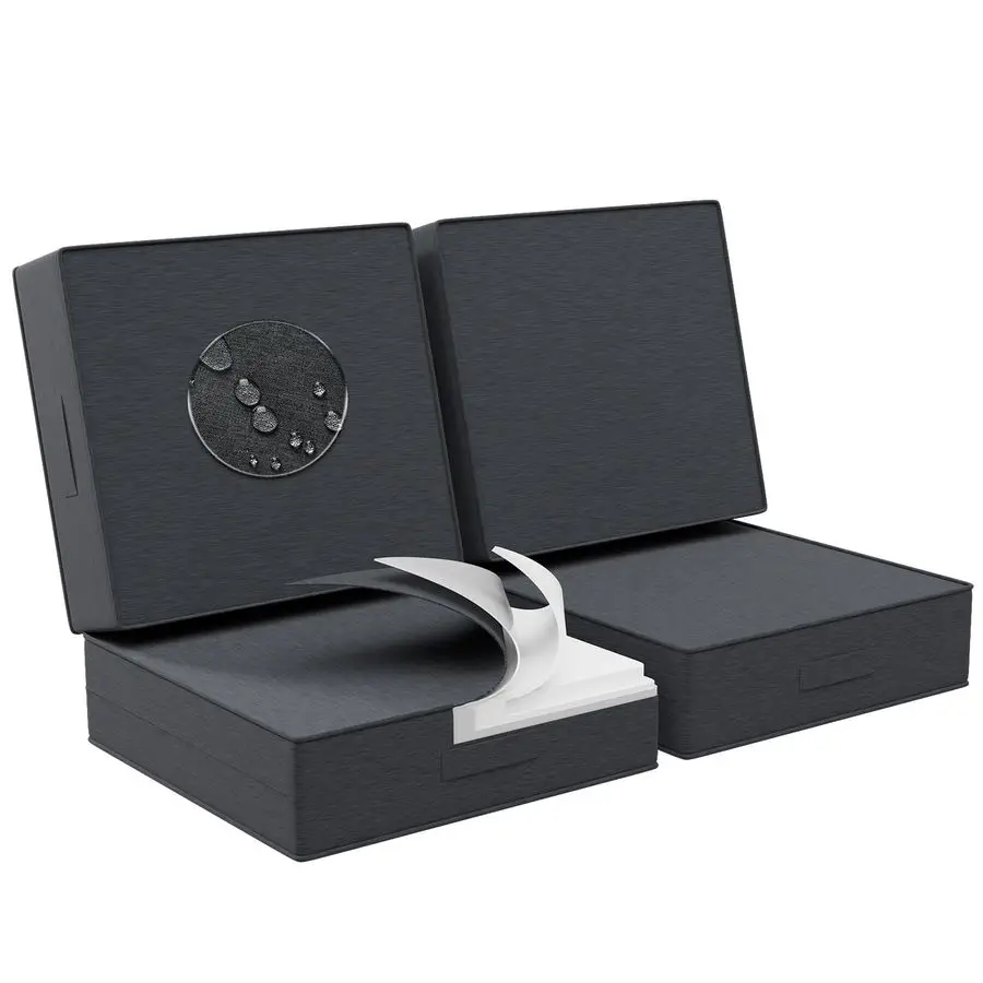 

2 PCS Outdoor WaterResistant Olefin Deep Seat Cushion Set, 23 x 26 x 6 Inch Weather and Fade Resistant Patio Furniture Chair Cu