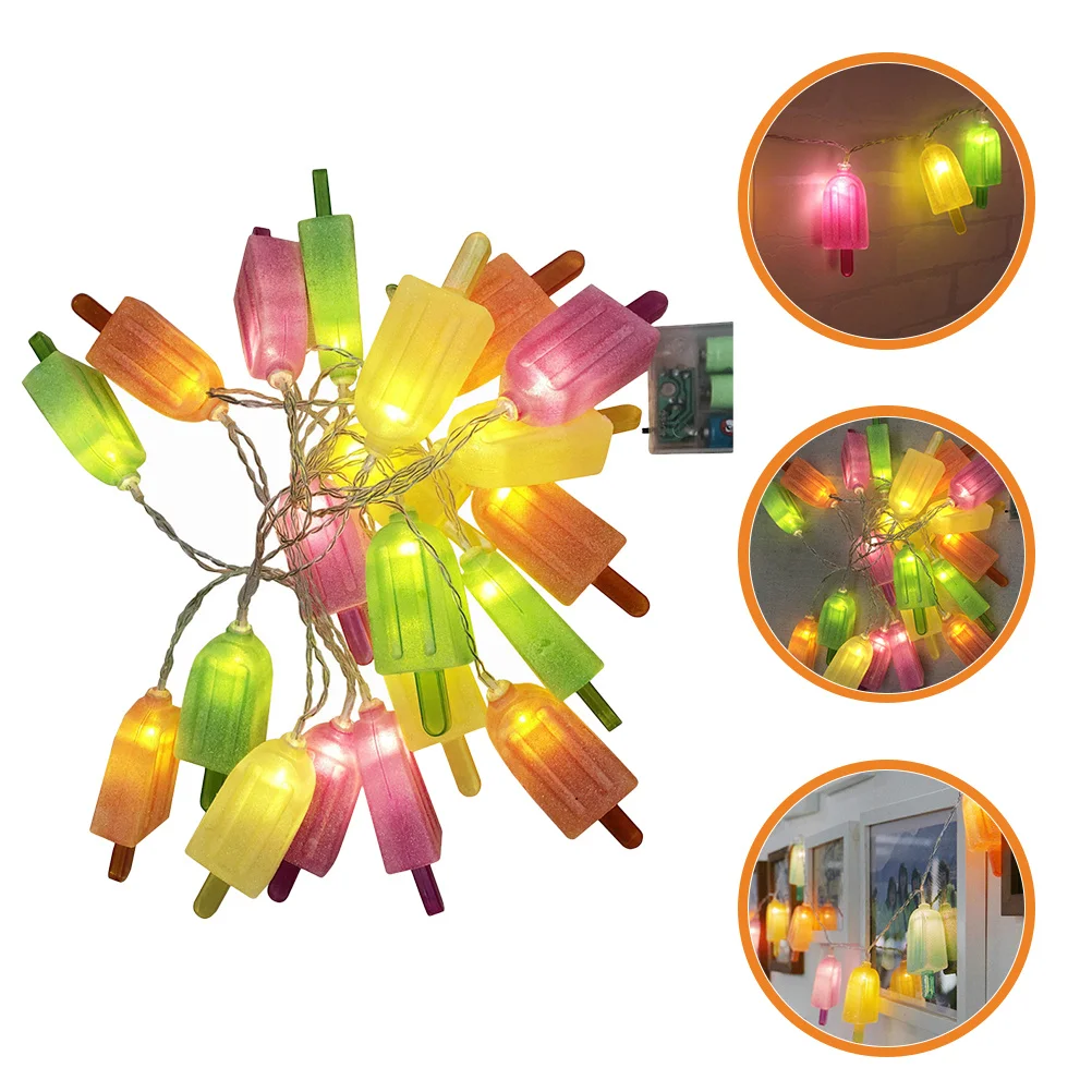 

Operated Ice Cream Lights 4.5V LED String Fairy Lamps for Bedroom Wedding Party Holiday Decor Plastic Bar