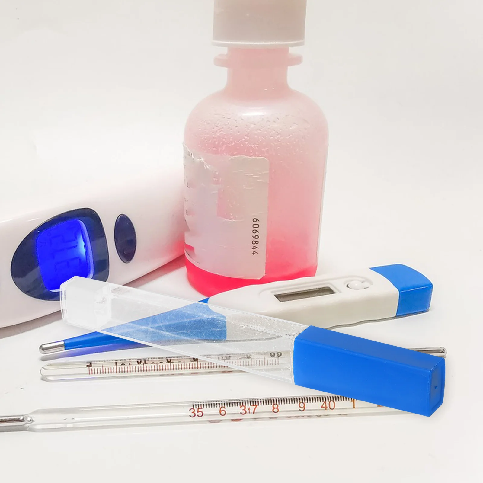 

10pcs Thermometer Storage Tube Transparent Plastic Acupuncture Needle Holder Clear Case For Clinic Home Hospital Use