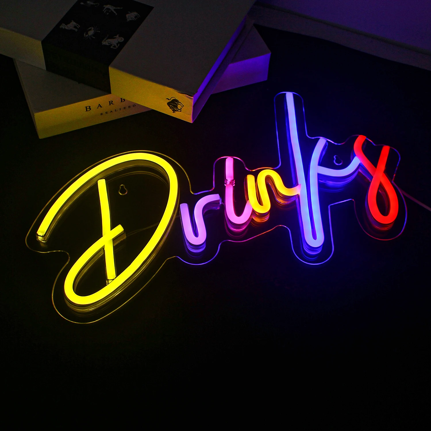 Bebidas e lanches neon led sinal colorido carta luzes decoração do quarto para casa bares café quarto festa loja de alimentos logotipo arte lâmpada