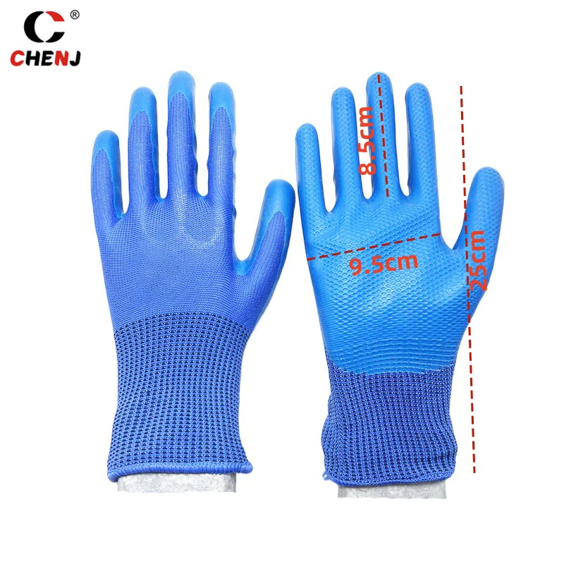 1 Pair Professional Safety Supplies Embossed Latex Working Protective Glove Men Flexible Nylon Or Polyester Safety Work Gloves