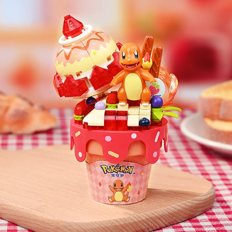 

Keeppley Pokemon Building Block Pikachu Charmander Squirtle Model Toy Home Decoration Cute Ice Cream Series Brick Toy Gifts