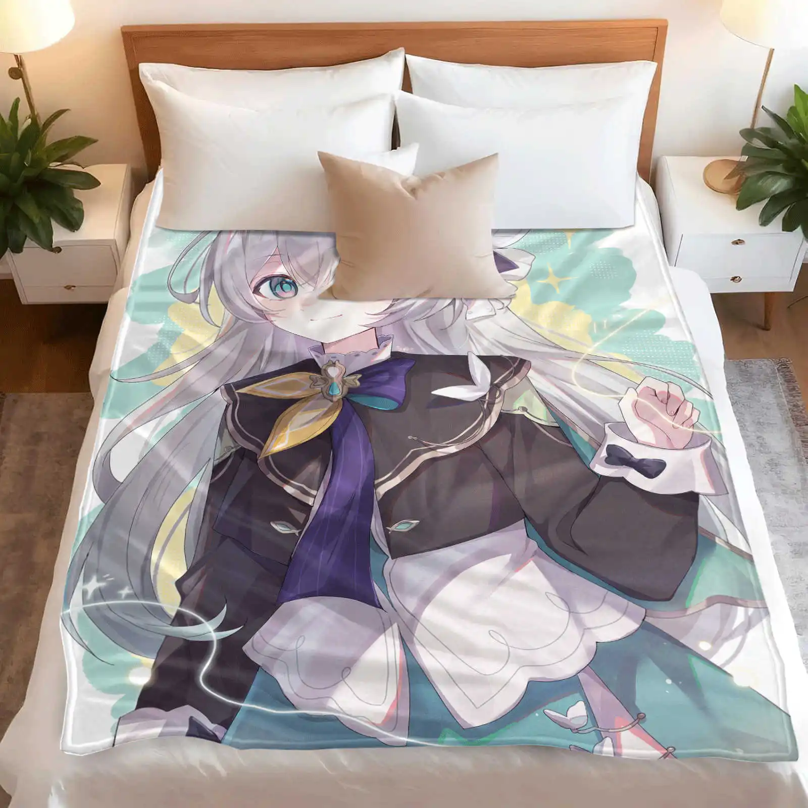 

Фланелевое одеяло Honkai Star Rail Firefly для взрослых и детей, покрывало для спальни, дивана, кемпинга, теплое одеяло