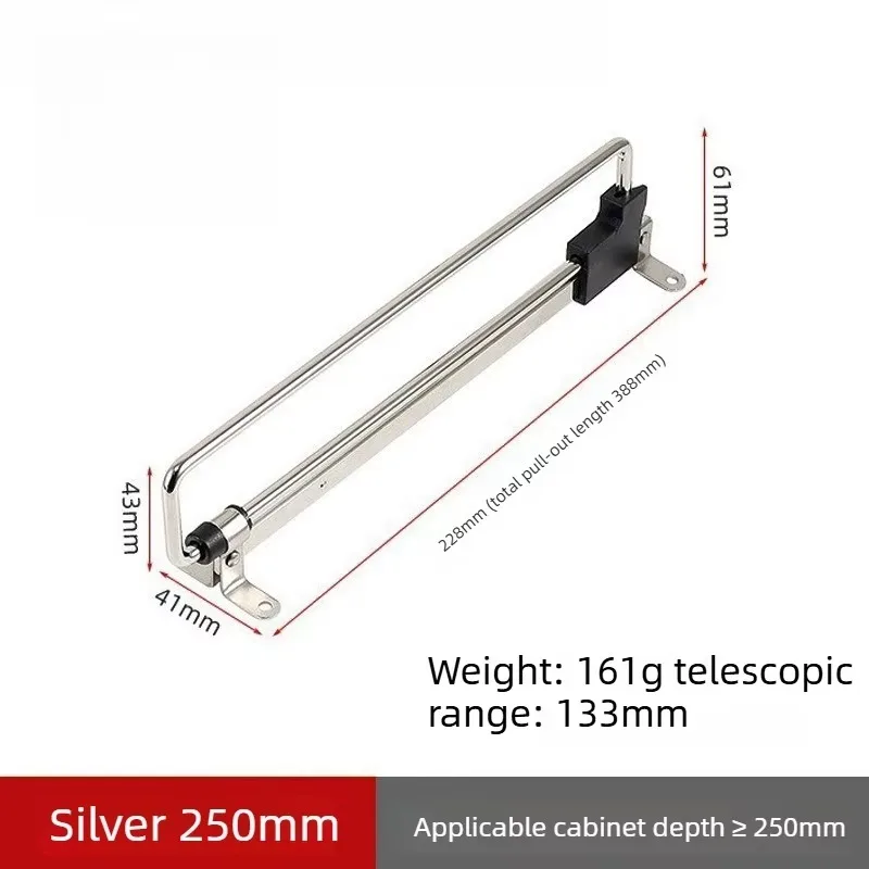 1pc for Wardrobes Space-Saving Organizer Drying Racks Pull-Out Clothes Storage Rod Adjustable Foldable Metal Hanging Rail