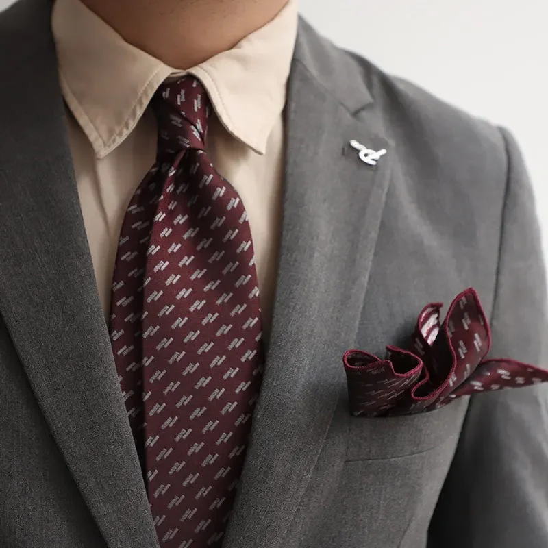 Corbata Retro para hombre, pañuelo cuadrado de lunares, traje francés, accesorios para boda, lugar de trabajo, 2024