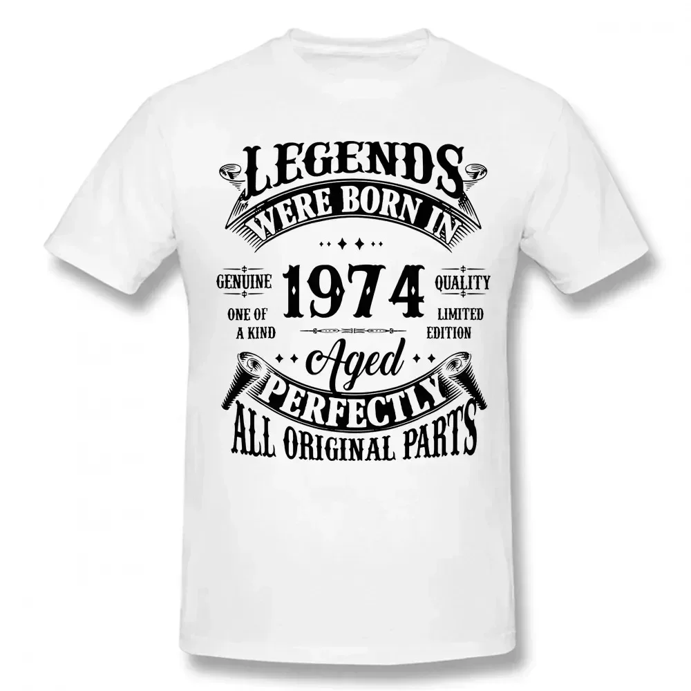 50e anniversaire Vintage ATIONS End Born in 1974 50 Years Old Streetwear Short Sleeve Gifts, Summer Style T-Shirt Clothing for M