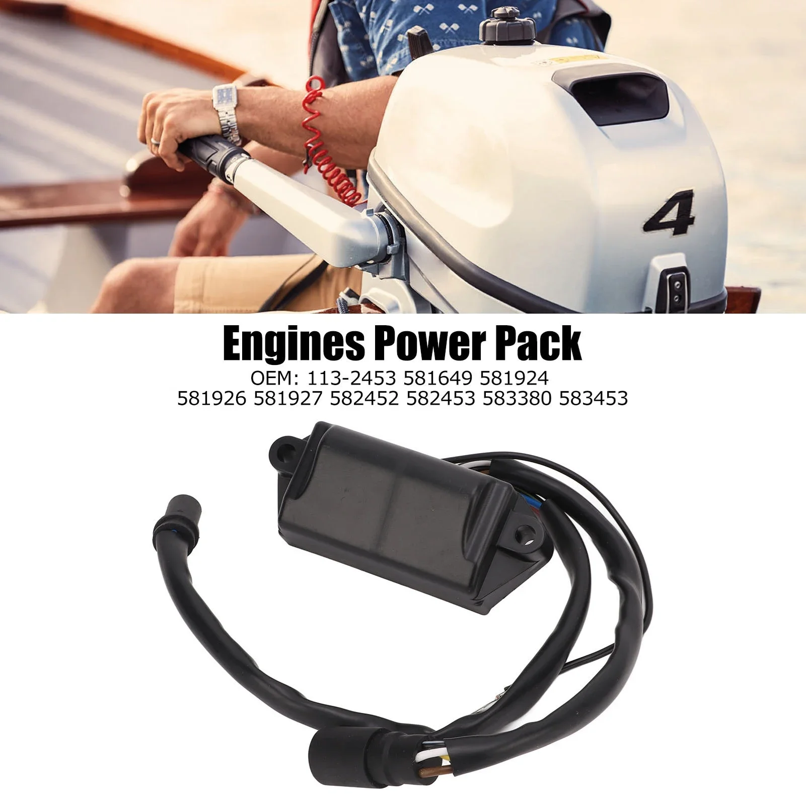 

581649 Outboard Engine Power Pack Power Pack 113‑2453 Heatproof Outboard Motor Power Pack Replacement for 2 Cylinder Engines