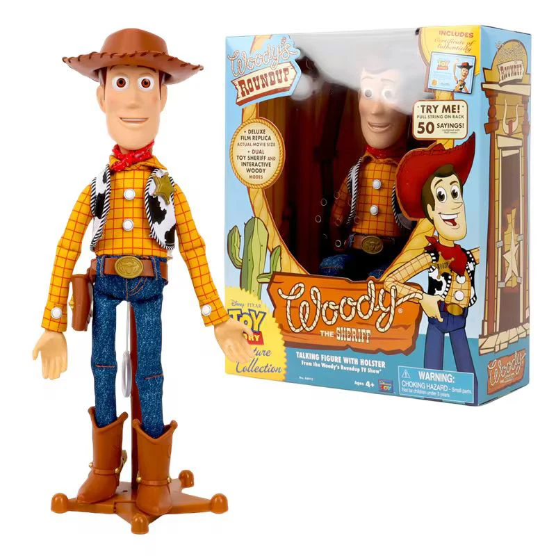 40CM Disney Pixar Toy Story Woody Action Figures English Movie Sound Character Doll Cloth Cowboy Birthday Gift For Children