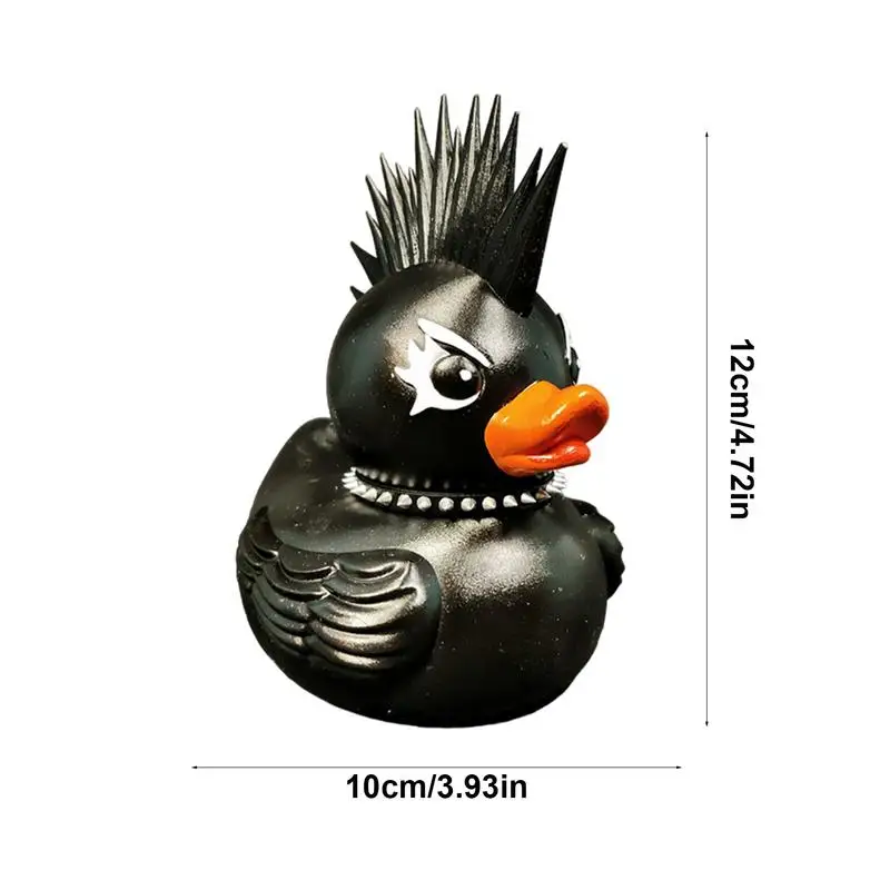 Auto Enten für Armaturen brett Death rocker Ente Punk Gothic Armaturen brett Ente Bücherregal Desktop Dekor Tier Figur Sammlerstück für