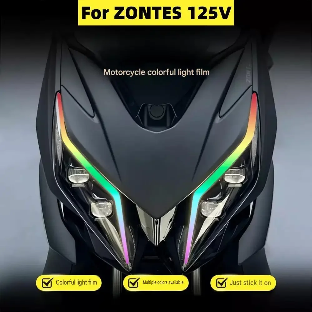 FOR ZONTES 125V 150V Colorful Headlight Film, Color Change Protective Film, Colorful Decorative Gradient Accessories