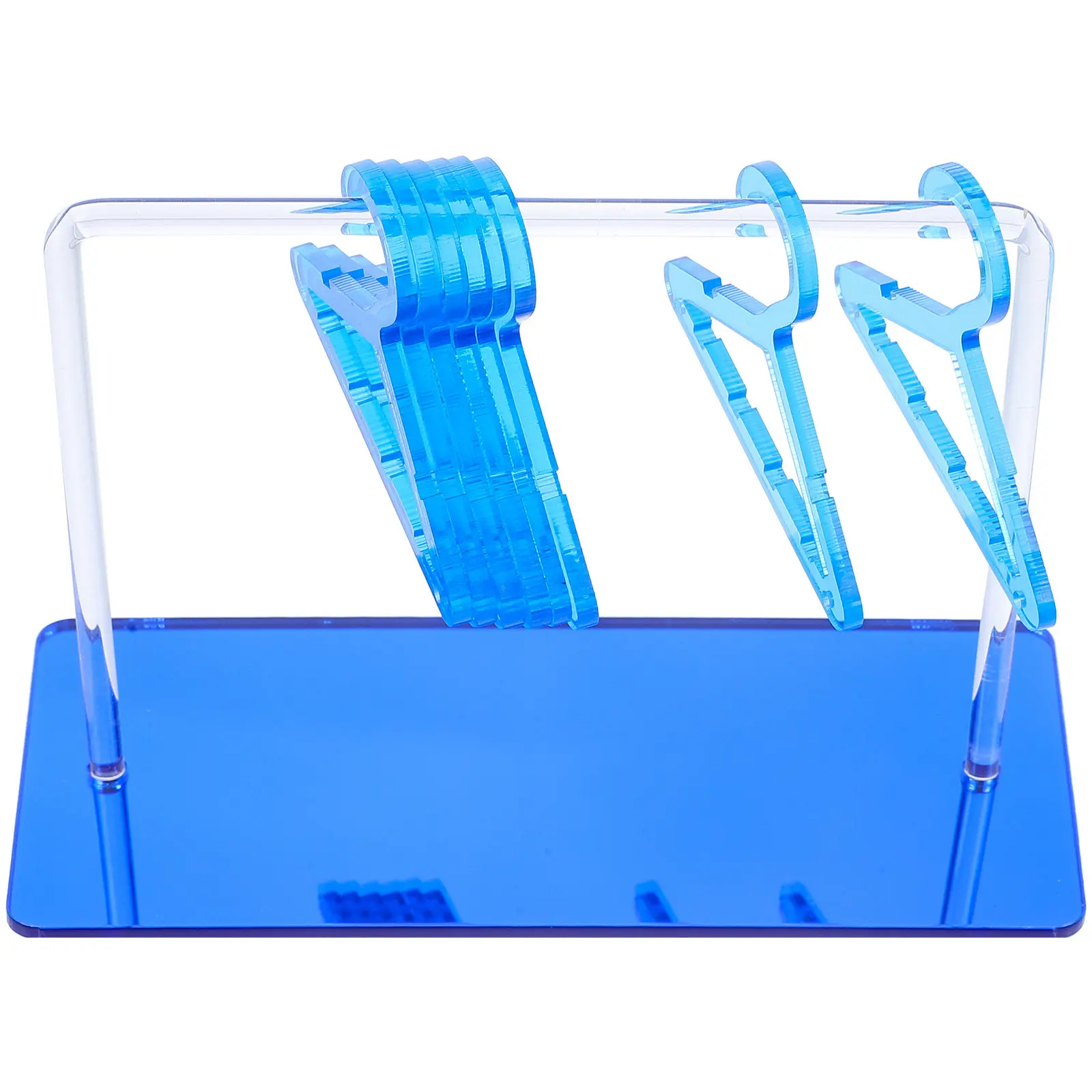 

1Set Clothes Hanger Shape Jewelry Display Rack Multifunction Acrylic Earring Holder Desktop Jewelry Organizer Stand