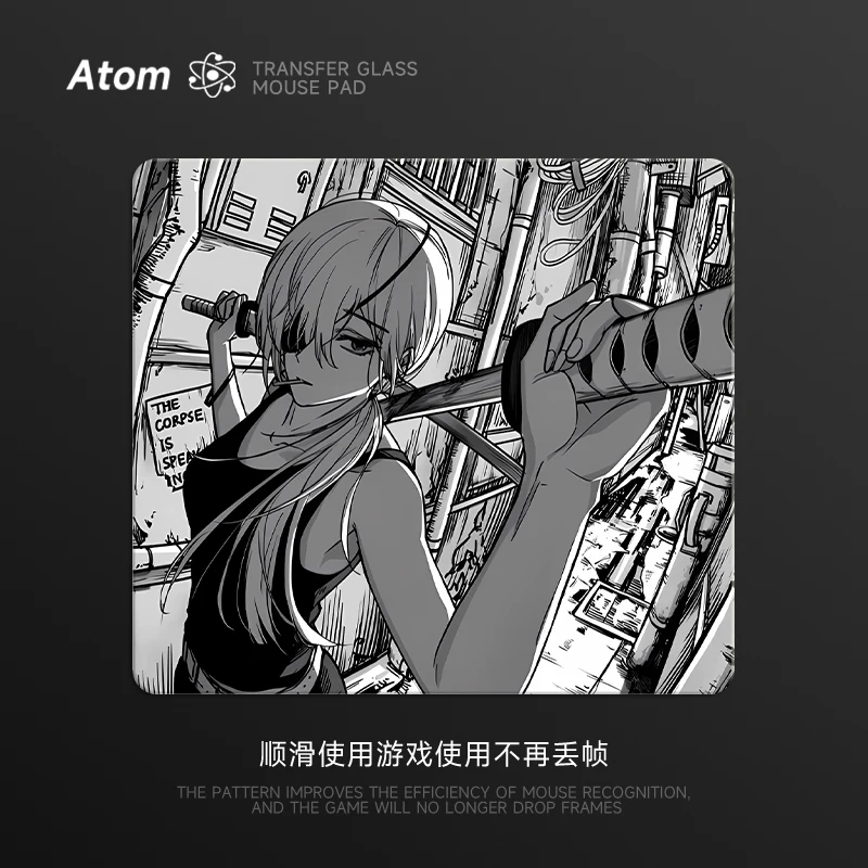 

ATOM Tempered Glass Mouse Pad Ultra Smooth with Honeycomb Grid Texture HD UV Printing Upgraded for Gaming Office Desk Pad