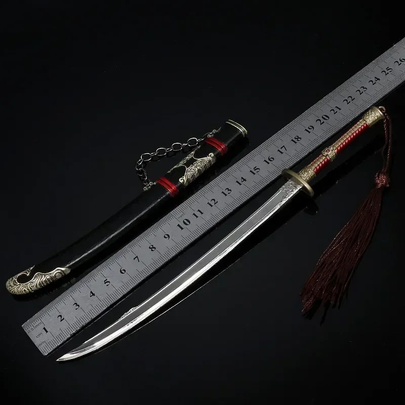 22 cm/8.66in De Vlam Imperial Guards Film Perifere Raging Mes Speelgoed Zwaard Metalen Ambachtelijke Modellen Samurai Katana met schede Geschenken