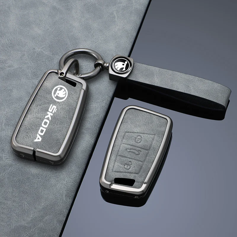 

Модный чехол-накладка из цинкового сплава для автомобильного ключа Skoda Superb A7 Kodiaq, брелок для ключей без ключа, автоаксессуары