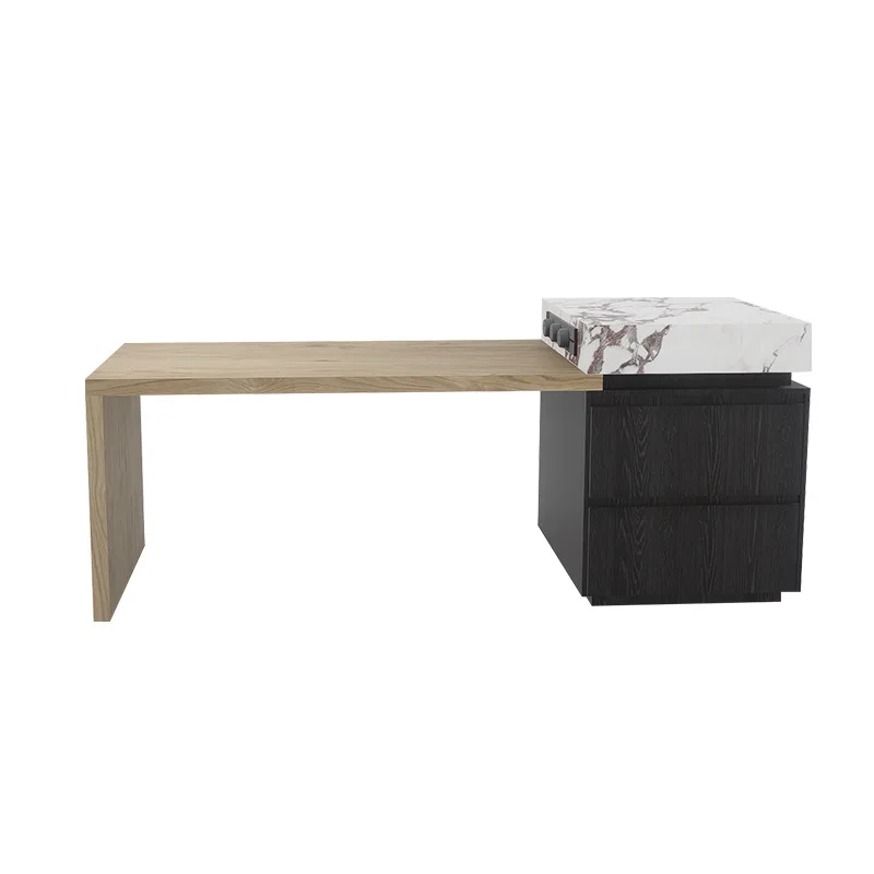 Modern light luxury rock slab island dining table integrated household kitchen restaurant