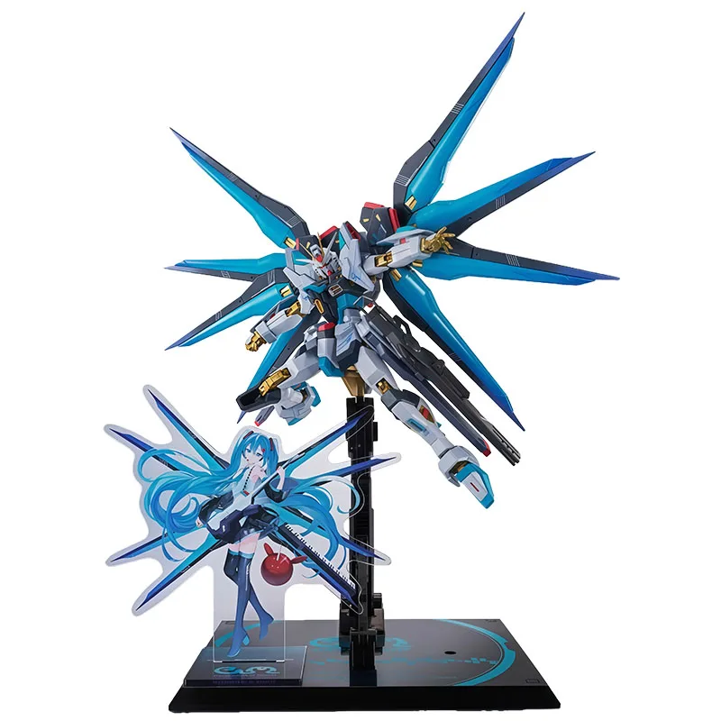 Bandai Original METAL ROBOT Strike Freedom Gundam Type 2 [Hatsune Miku Version] 140mm Anime Figures Toys for Boys Christmas Gift