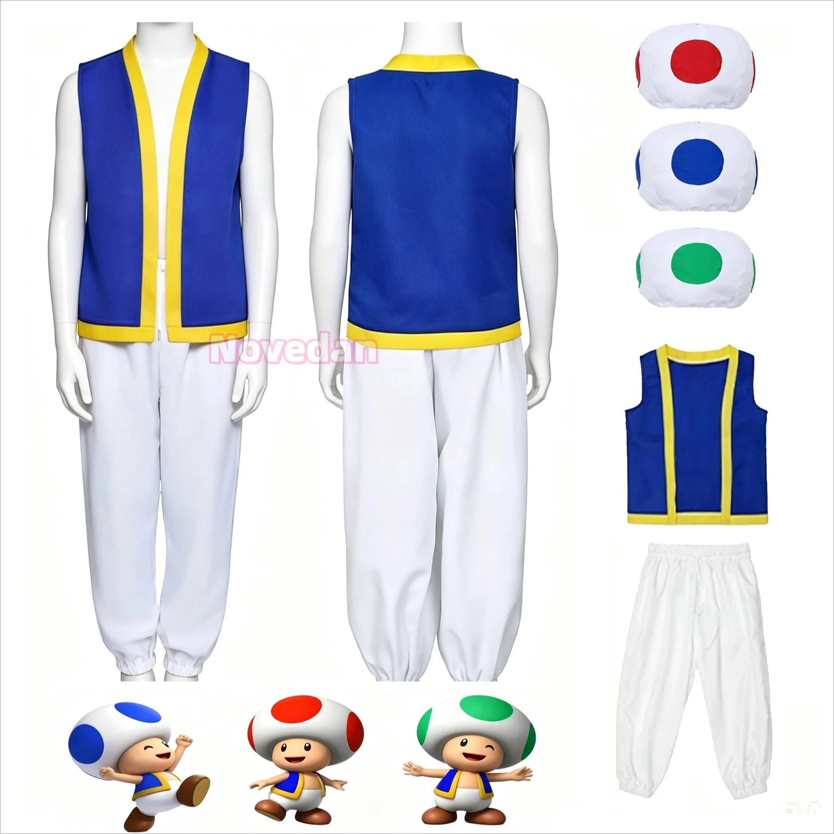 Party Games Juego - キノピオ トード コスプレ帽子 大人子供用コスチューム ゲーム ブラザーズ2