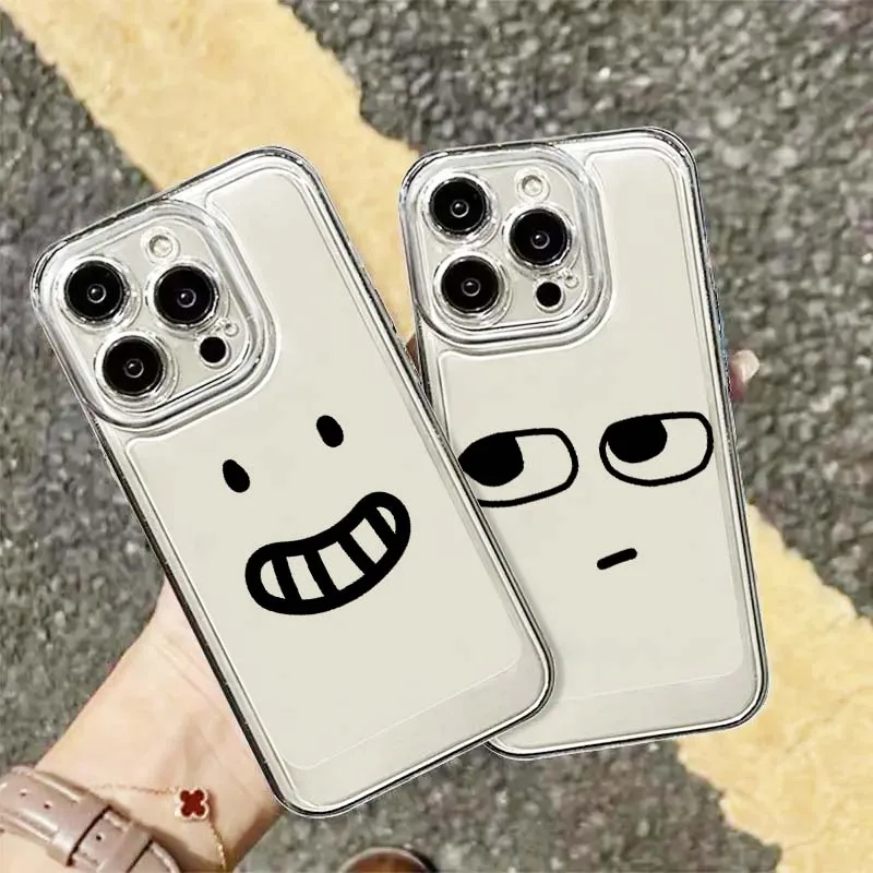 Emoji Pattern Design Anime Phone Case For Apple iPhone 17 16e 16 15 14 13 12 11 Pro Max Plus Mini TPU Soft Transparent