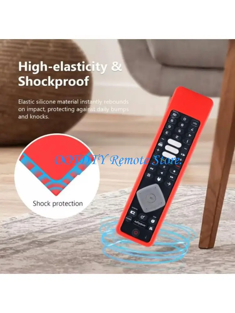  Silicone Remote Case Shock Absorbing Structure Ergonomic Texture for 70PU 43PU