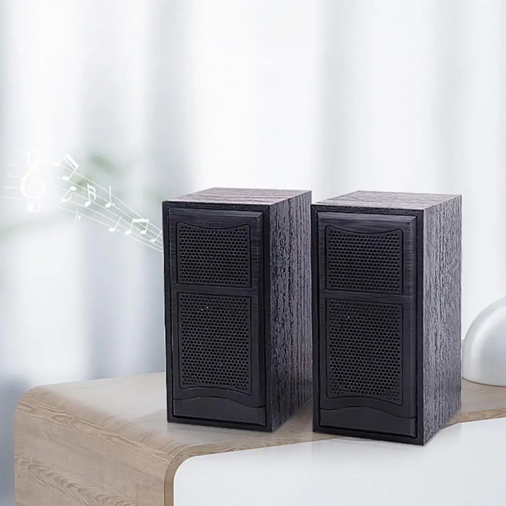 

Wooden Speakers 1 Pair Practical Sturdy Portable Wired PC Loudspeakers for TV