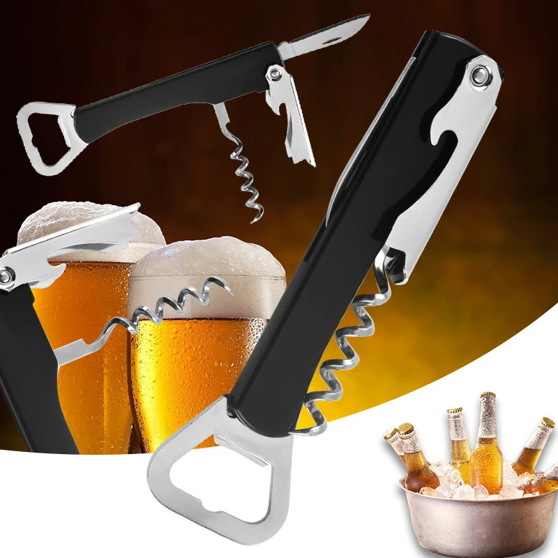 Plastic 4-in-1 Multi Functional Red Wine And Beer Bottle Opener Handy Kitchen Tool for Home And Bar Portable Beer Can Opener Win