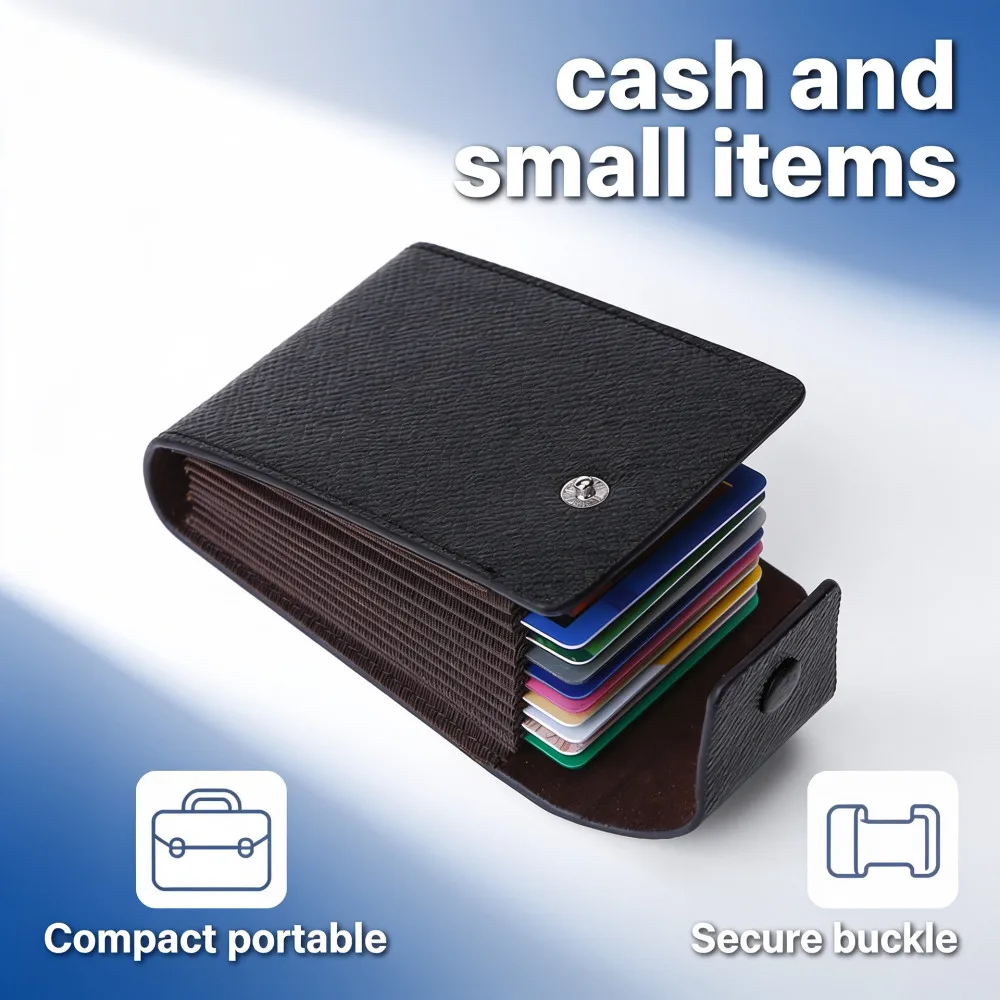 New PU Leather Men Wallet Credit Cards Bank Card Change Holder Fashion Casual Business Mini Multifunctional Buckle Purse Pocket