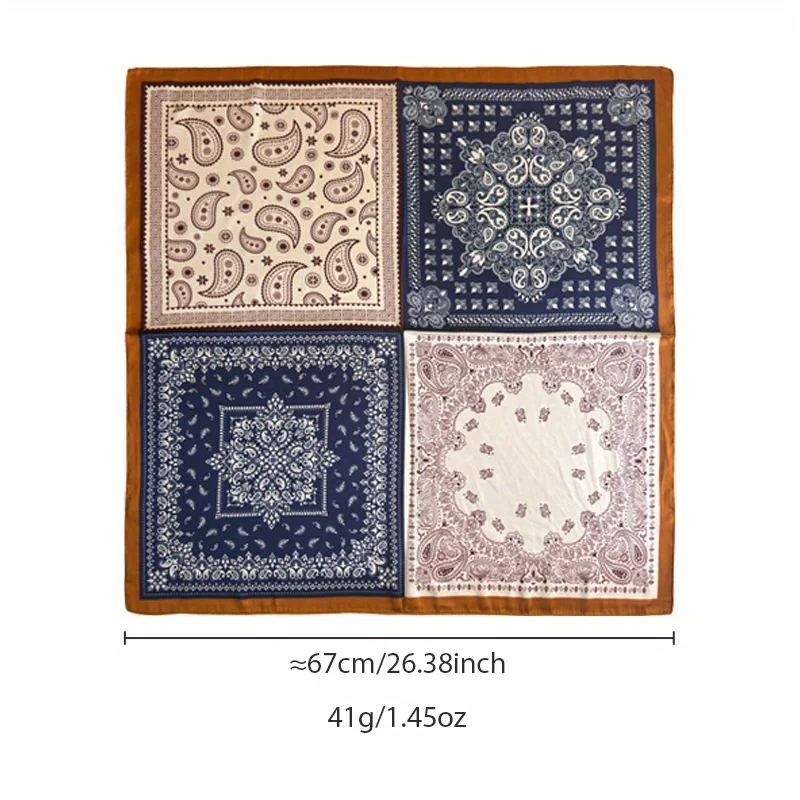 الأمريكية الألفية التوابل فتاة نمط عقال وشاح الرجعية الكاجو زهرة الرقبة أدفأ وشاح الزخرفية وشاح حريري متعدد الوظائف #2